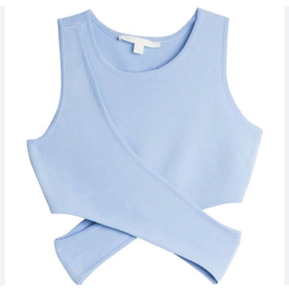 Jonathan Simkhai Bandage Cutout Shirt Blue 2